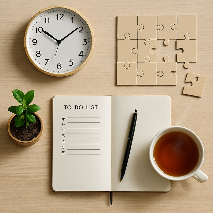 Person reviewing a daily movement schedule at a bright desk in Auckland